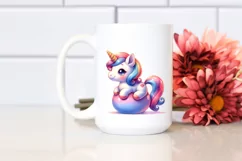Simple Vibrant Baby Unicorn Clipart Product Image 2