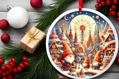 Round Christmas Ornament Sublimation|Clipart Product Image 2