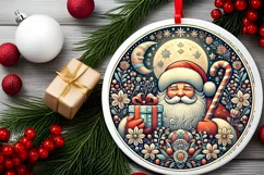 Round Christmas Ornament Sublimation|Clipart Product Image 2