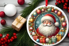 Round Christmas Ornament Sublimation|Clipart Product Image 2