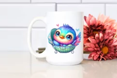 Colorful Baby Hummingbird with Cradle | Clipart Product Image 2
