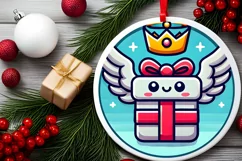 Round Christmas Ornament Sublimation|Clipart Product Image 2