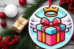 Round Christmas Ornament Sublimation|Clipart Product Image 2