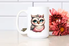Funny Owl Vintage Flower | Clipart Product Image 2