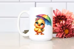 Colorful Cute Baby Duckling with Umbrella | Sublimation | Product Image 2