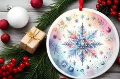 Round Christmas Ornament Sublimation|Clipart Product Image 2