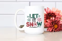 Retro Let It Snow Christmas PNG Product Image 2
