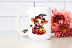 Cute Baby Cow Halloween Drawing | Sublimation Clipart Product Image 2