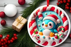 Round Christmas Ornament Sublimation|Clipart Product Image 1
