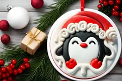 Round Christmas Ornament Sublimation|Clipart Product Image 1
