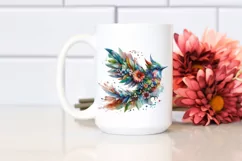 Vibrant Bird with Flowers PNG Product Image 2