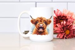 Highland Cow Portrait Excited Clipart Product Image 2