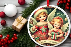 Round Christmas Ornament Sublimation|Clipart Product Image 1