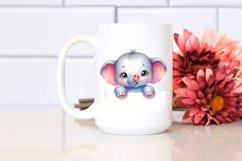 Baby Elephant with Big Eyes | Sublimation | Clipart Product Image 2