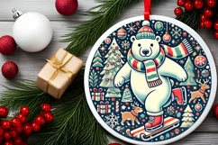 Round Christmas Ornament Sublimation|Clipart Product Image 2