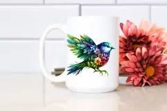 Abstract Bird made of Flowers PNG Product Image 2