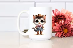 Funny Baby Cat with Cowboy Boots Clipart Product Image 2