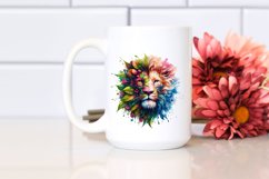 Colorful Lion with Flowers PNG Product Image 2