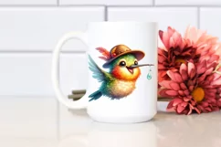 Hummingbird Whimsical Watercolor Clipart Product Image 2