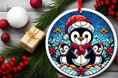 Round Christmas Ornament Sublimation|Clipart Product Image 2