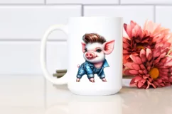 excited Baby Pig Posing PNG Product Image 2