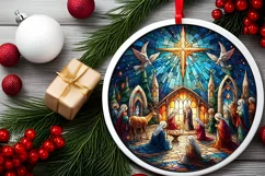 Round Christmas Ornament Sublimation|Clipart Product Image 2