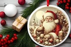 Round Christmas Ornament Sublimation|Clipart Product Image 2