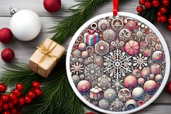 Round Christmas Ornament Sublimation|Clipart Product Image 2