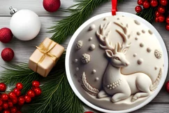 3D Marzipan Christmas Deer Ornament PNG Product Image 2