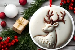 3D Marzipan Christmas Deer Ornament PNG Product Image 2