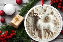 3D Marzipan Christmas Deer Ornament PNG Product Image 2