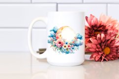 Vibrant Wimsical Moon Flowers Clouds | Sublimation | Clipart Product Image 2