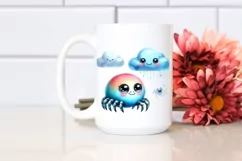 Colorful Baby Spider with Smiling Cloud | Clipart Product Image 2