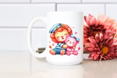 cudling Sailor Baby Lion Clipart Product Image 2