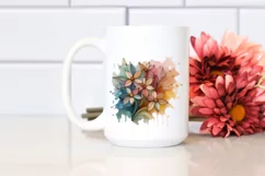 Wooden Narcissus Stained Watercolor | Sublimation Clipart Product Image 2