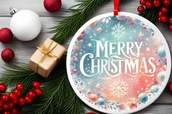 Round Christmas Ornament Sublimation|Clipart Product Image 2