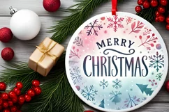 Round Christmas Ornament Sublimation|Clipart Product Image 2