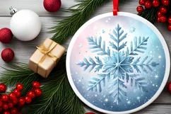 Round Christmas Ornament Sublimation|Clipart Product Image 2