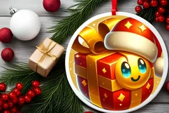Round Christmas Ornament Sublimation|Clipart Product Image 2