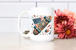 Vintage Skateboard with USA Flag | Watercolor Product Image 2