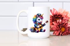 Colorful Baby Unicorn in Musician&#039;s Outfit PNG Product Image 2