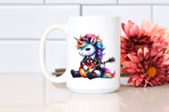 Colorful Baby Unicorn in Musician&#039;s Outfit PNG Product Image 2