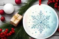 Round Christmas Ornament Sublimation|Clipart Product Image 2