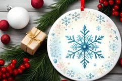 Round Christmas Ornament Sublimation|Clipart Product Image 2