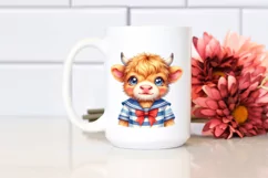 Smiling Baby Highland Cow in Sailor Suit Product Image 2