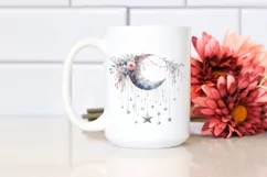 Half Moon with Hanging Stars, Whimsical PNG Product Image 2