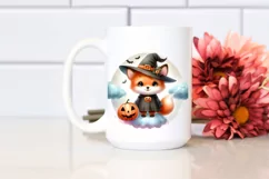 Digital Painting Fox on Halloween Cloud, PNG Product Image 2