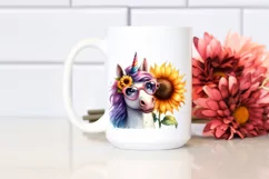 Confused Unicorn Portrait Sunglasses | Sublimation | Clipart Product Image 2