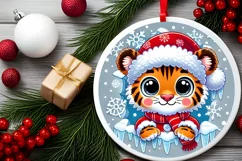 Round Christmas Ornament Sublimation|Clipart Product Image 1