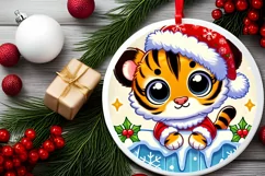 Round Christmas Ornament Sublimation|Clipart Product Image 1